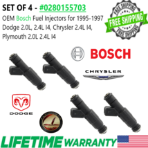 OEM Bosch 4Pcs Fuel Injectors for 1996-1997 Plymouth Voyager 2.4L I4 #0280155703 - £66.63 GBP