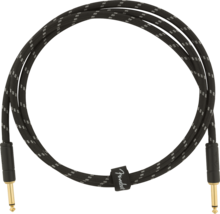 Fender Deluxe Series Instruments Cable, Straight/Straight, 5&#39;, Black Tweed - $21.99