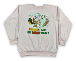 Vtg 90s Christmas Santa Wildside Sweatshirt USA Holiday Reindeer Schmidt... - $29.21