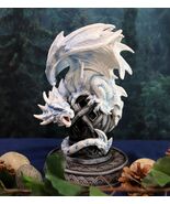 Ebros Celtic Tomb Guardian White Icycle Dragon Backflow Cone Incense Holder - $61.31 CAD