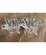 Vintage Lead Crystal Glass Flower Hand Crafted Riekes Chalet Trinket Hol... - $17.91 CAD