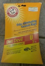 Arm &amp; Hammer Odor Eliminating Vacuum  Filter Bags 3 Dirt Devil Type U - £5.57 GBP