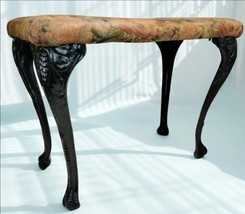 Antique 20s Art Deco Nouveau Cast Iron Legs Vanity Bench 22x12 17&quot;T Vict... - $3,328.94 MXN