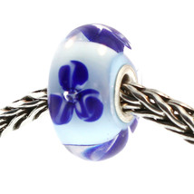 Authentic Trollbeads Glass 61156 Light Blue Flower RETIRED - £11.93 GBP