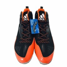 New Adidas Power Alley Baseball Black/Orange Metal Cleats Sz 12.5 Orioles Colors - £45.35 GBP