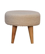 Cream Boucle Petite Footstool - $204.00