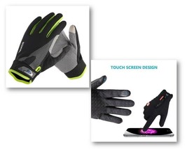Gloves Men Bicycle Lycra Cycling Bike L/XL Full Finger Choice Color Breathable - £8.69 GBP
