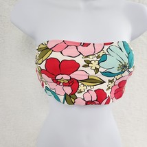 Bikini Top Floral Swim Bathing Suit No Padding Floral Boning Women&#39;s Large - $12.87