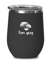 Funny Wine Glass Fun Guy Black-WG  - £21.88 GBP