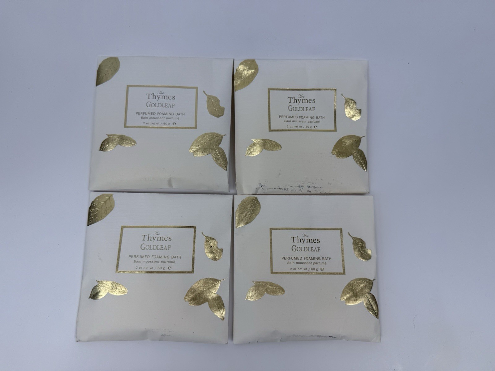 4 Thymes Goldleaf Foaming Bath Pouch 2oz Each Two Baths Per Pouch - $29.96