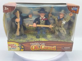 Gunfight at the OK Corral Wild West Bendy Cowboy Action Figure Set 2006 Rare - £11.15 GBP