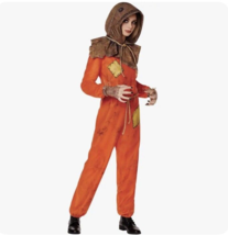 Trick R Treat Sam Scarecrow Halloween Costume Jumpsuit Gloves Hood Medium 7-8 - £26.13 GBP