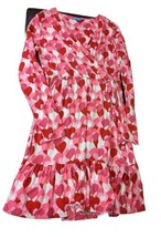 Draper James Hearts Pattern Wrap Dress Womens Size M RSVP Valentines Day Sweetie - £62.48 GBP