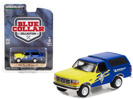 1996 Ford Bronco XL Blue and Yellow &quot;Michelin Tires&quot; &quot;Blue Collar Collection&quot;... - £12.59 GBP