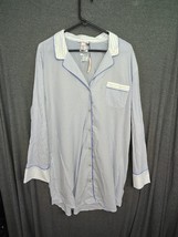 Victoria&#39;s Secret Blue &amp; White Stripe Night Shirt Size M/L 100% Cotton - £7.39 GBP