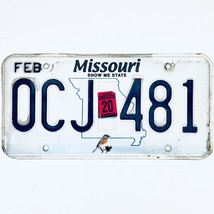 2020 United States Missouri Bluebird Passenger License Plate 0CJ 481 - $18.80