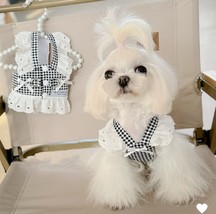 Dog and Cat Cute Dress, Puppy Harness, Dog Cute plaid Clothes,Pet Prince... - $17.99