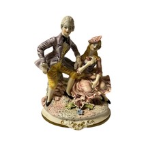 Antique Capodimonte Glazed Porcelain Table Lamp Figurine Only  Couple Ma... - $299.99