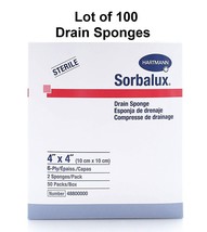 100 Ct Sterile I.V Drain Sponge, 4&quot;x4&quot;, 6-Ply Gauze Split Sponge Dressing - £18.91 GBP
