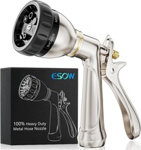 Esow Garden Hose Nozzle 100% Heavy Duty Metal, Water Hose Sprayer With 7 - $42.94