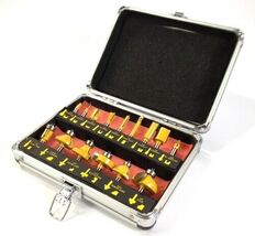 B-Stock Router Bit Set 15 pc Set 1/2&quot; Shank With Aluminum Carrying Case - $16.99