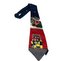 Wembley Chimney Mens Neck Tie Necktie Christmas Santa Rooftop Carolers - £8.62 GBP