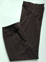 Dressbarn Dress Pants Size 8 Womens Brown Striped Stretch High Rise Business - £17.15 GBP