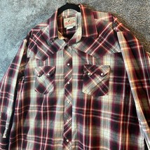 Vintage Wrangler Pearlsnap Shirt Mens 2XL XXL Red Western Choose Wrangle... - $13.89