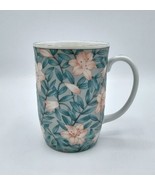 Vintage Otagiri Serenade Floral Pink &amp; Turquoise 10 oz Gold Gilded Mug -... - $169.16 MXN