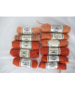 Vtg Elsa Williams lot of 11 skeins needlepoint yarn 100% wool  peach orange - £15.73 GBP