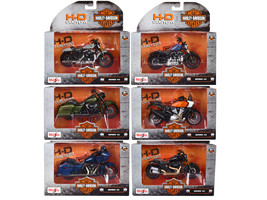 Harley-Davidson Motorcycles 6 piece Set Series 43 1/18 Diecast Models by Maisto - £68.81 GBP