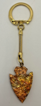 Vintage Gold/Copper Tone Foil Filled Arrowhead Keychain SKU B-14 - £11.98 GBP