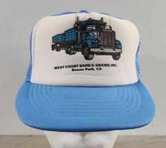Vintage West Coast Sand Trucker Hat Designer Award Blue Mesh Snapback - £11.40 GBP