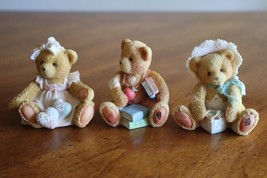 Lot 3x Cherished Teddies Quilted Heart Books Blocks Amy Bobbie Seth Bear... - $11.40