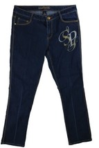 Southpole Womens Jeans Silver &amp; Gold Emblem With Embellished Back Pockets Sz 13  - £14.56 GBP