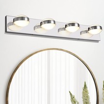 Modern Led Bathroom Vanity Light Fixture 4 Light Over Mirror Chrome Wall Lightin - £80.20 GBP