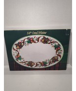 William James Stoneware Holiday Ribbon &amp; Fruit 14” Serving Platter. New - $452.56 MXN