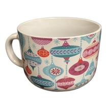 Modern Gourmet Foods 2-Mugs Christmas Ornaments Stoneware Cafe Latte Winter Cups - £18.99 GBP