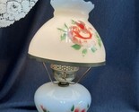 VINTAGE &quot;Gone with the Wind&quot;  MILK GLASS Hurricane Lamp Hand painted 17.... - £34.95 GBP