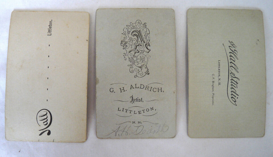 3 Littleton NH carte de visite Hall Aldrich Bingham photographer baby Deasth   Item image 2