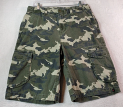 Tony Hawk Cargo Shorts Mens Size 32 Green Camo Print Cotton Pockets Flat... - $14.44