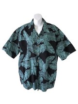 Cooke Street Shirt 2XL Green Black Reverse Print Hawaiian Palm Leaves Mens - £26.83 GBP