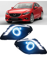 AupTech LED Angel Eyes DRL Fog Lights Exact-Fit Fog Bumper Cover for Maz... - $212.99