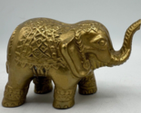 Vtg Brass Elephant Figurine 90&#39;s Trunk Up Good Luck Small PG Decor - $12.59