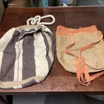 Set of 2 Large Vintage Duffle Bags/Backpacks - $19.79