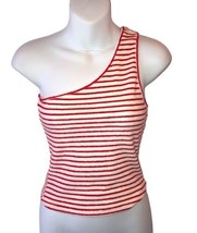 Re/Done One Shoulder Stripped Cropped Top New With Sample Tag Size Small - £20.85 GBP