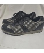 FootJoy Womens 7M Golf Shoes Black Leather Houndstooth Spikeless 97720 - $18.35