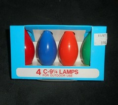 4 Pack Of Vintage C 9 1/4 Color Replacement Christmas Lights Lamps / Bulbs 120 V - £4.48 GBP