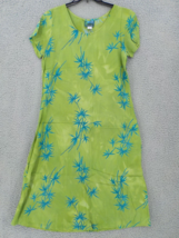 Hawaiian Moon Women&#39;s Sheath Dress SZ L Green Shades Batik Floral Pullov... - £15.74 GBP