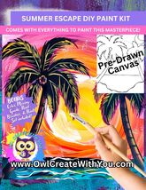 NEW - Summer Escape - Painting Kit - Paint Your Own - Canvas Painting - ... - $38.00